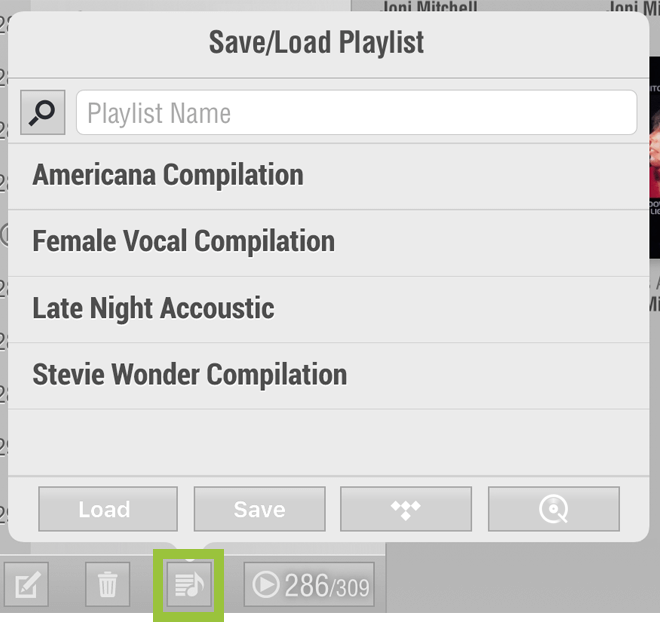 Browse: Save/Load Playlist