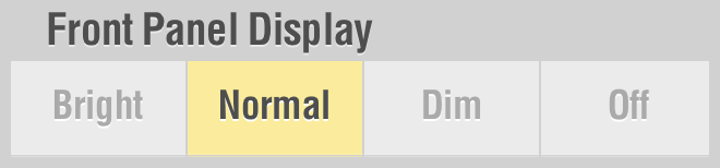 Lumin Settings Front Panel Display