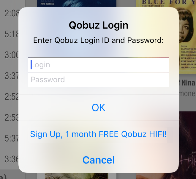 Qobuz login to LUMIN