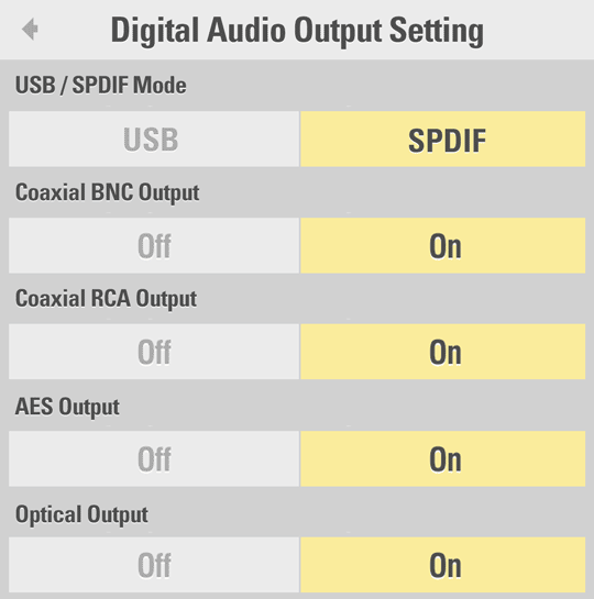 Digital Audio Output Setting